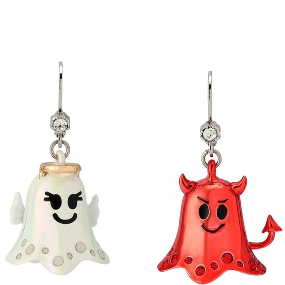 Betsey Johnson Devil and Angel Ghost Earrings - Picture 1 of 6